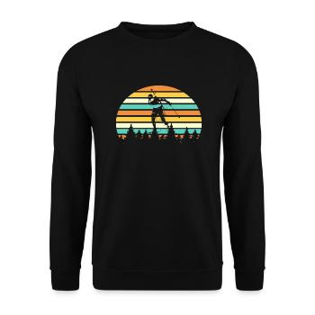 Biathlon Wintersport Retro - Unisex Pullover - Schwarz - Vorne - Alina (178cm) & Michal (187cm)