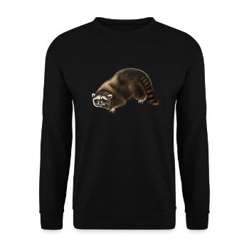 Racoon - Unisex Sweatshirt - black - Front - Alina (178cm) & Michal (187cm)