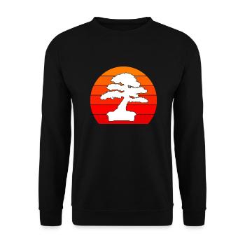Bonsai Baum Design für Bonsai Anfänger Liebhaber - Unisex Pullover - Schwarz - Vorne - Alina (178cm) & Michal (187cm)