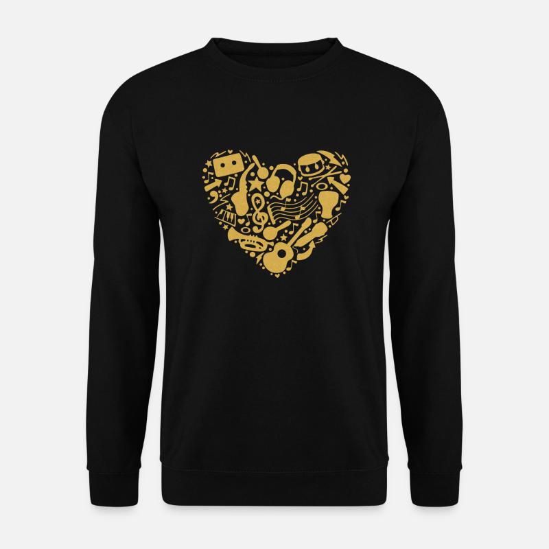 Musikherz byseehasdesign - Unisex Pullover - Schwarz