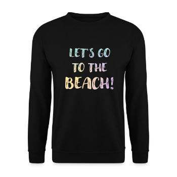 lets go to the beach – pastell farbe urlaub strand - Unisex Pullover - Schwarz - Vorne - Alina (178cm) & Michal (187cm)