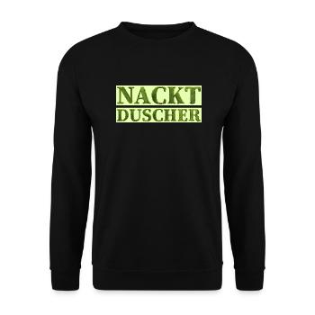 Nackt Duscher, Nacktduscher - Unisex Pullover - Schwarz - Vorne - Alina (178cm) & Michal (187cm)