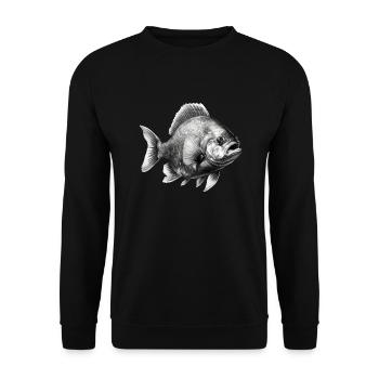 Le piranha au crayon n°2 - Sweat-shirt Unisexe - noir - Devant - Alina (178cm) & Michal (187cm)