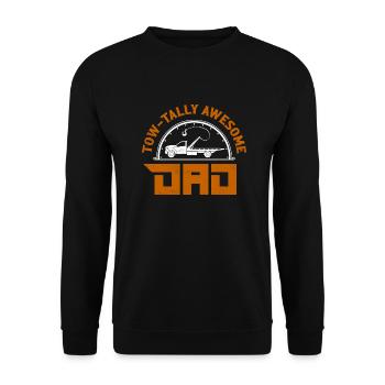 Tow-Tally Awesome Dad Trucking Tow Truck Driver - Unisex Pullover - Schwarz - Vorne - Alina (178cm) & Michal (187cm)