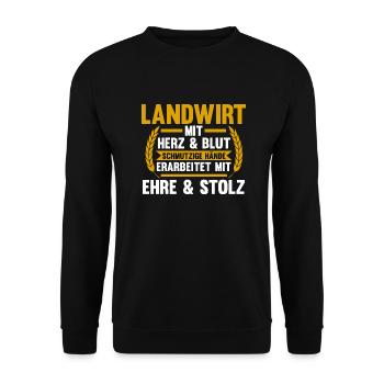 Landwirtschaft Bauer Landwirt - Unisex Pullover - Schwarz - Vorne - Alina (178cm) & Michal (187cm)
