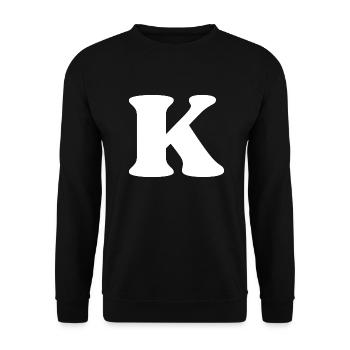 Buchstabe k - Unisex Pullover - Schwarz - Vorne - Alina (178cm) & Michal (187cm)