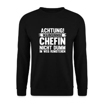 Arbeit Kollegen Büro Teamleiter Führungskraft Chef - Unisex Pullover - Schwarz - Vorne - Alina (178cm) & Michal (187cm)
