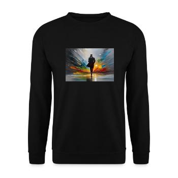 Licht am Ende des Tunnels - Unisex Pullover - Schwarz - Vorne - Alina (178cm) & Michal (187cm)