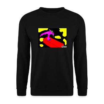 Dino in Gefahr - Unisex Pullover - Schwarz - Vorne - Alina (178cm) & Michal (187cm)
