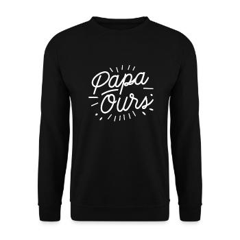 Papa ours - Sweat-shirt Unisexe - noir - Devant - Alina (178cm) & Michal (187cm)