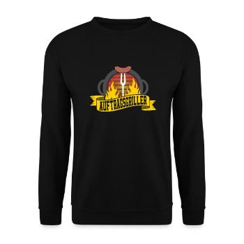 Auftragsgriller BBQ Griller Grillen - Unisex Pullover - Schwarz - Vorne - Alina (178cm) & Michal (187cm)
