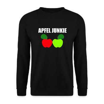 Apfel junkie - Unisex Pullover - Schwarz - Vorne - Alina (178cm) & Michal (187cm)