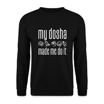 Ayurveda Geschenk My dosha made me do it - Unisex Pullover - Schwarz - Vorne - Alina (178cm) & Michal (187cm)