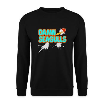 Damn Seagulls Funny Sailor Captain Saying - Unisex Sweatshirt - black - Front - Alina (178cm) & Michal (187cm)