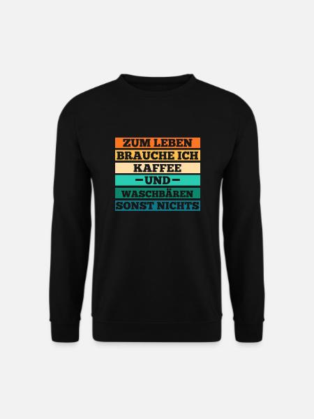 Kaffee Waschbär - Unisex Pullover - Schwarz