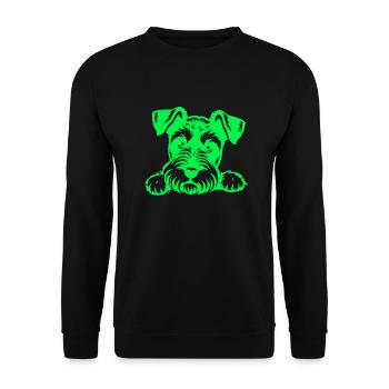 Chien chiot chien mignon Corgi aquarelle Art Cartoon Wof - Sweat-shirt Unisexe - noir - Devant - Alina (178cm) & Michal (187cm)