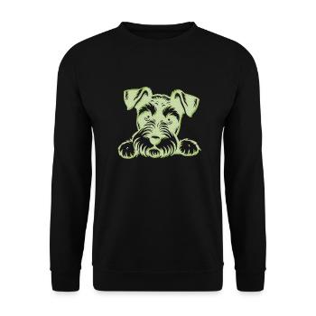 Chien chiot chien mignon Corgi aquarelle Art Cartoon Wof - Sweat-shirt Unisexe - noir - Devant - Alina (178cm) & Michal (187cm)