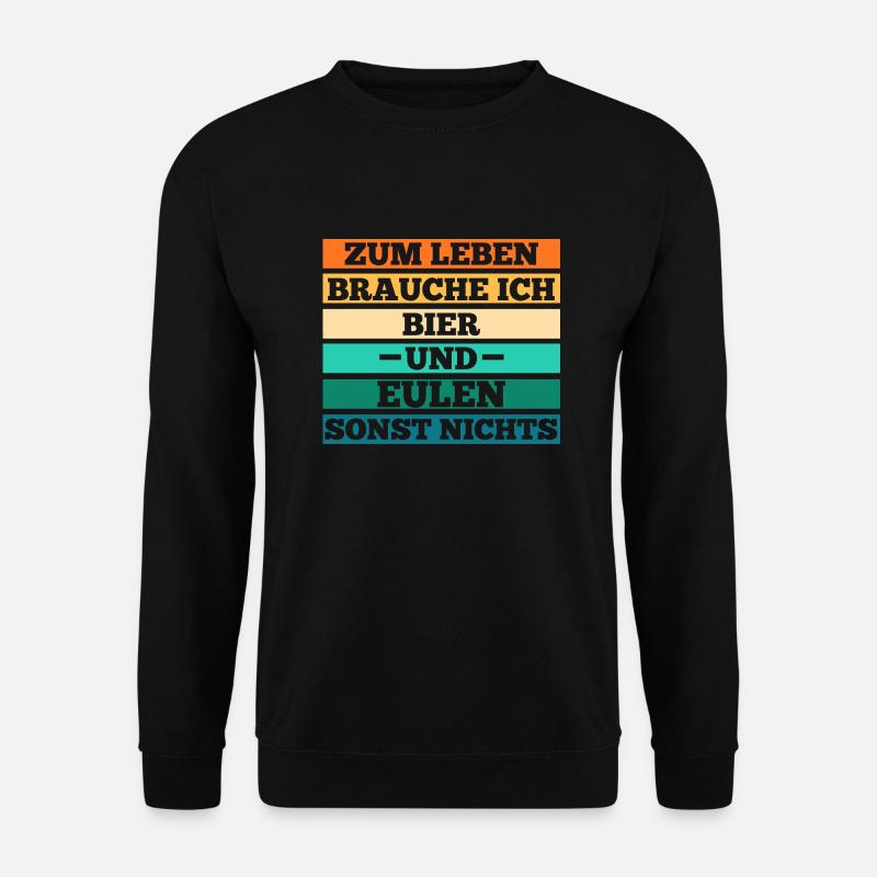 Bier Eulen - Unisex Pullover - Schwarz