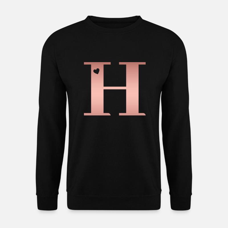 Buchstabe H Roségold - Unisex Pullover - Schwarz