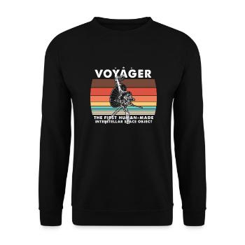 Voyager 1977 Retro Space Probe Mission - Unisex Sweatshirt - black - Front - Alina (178cm) & Michal (187cm)