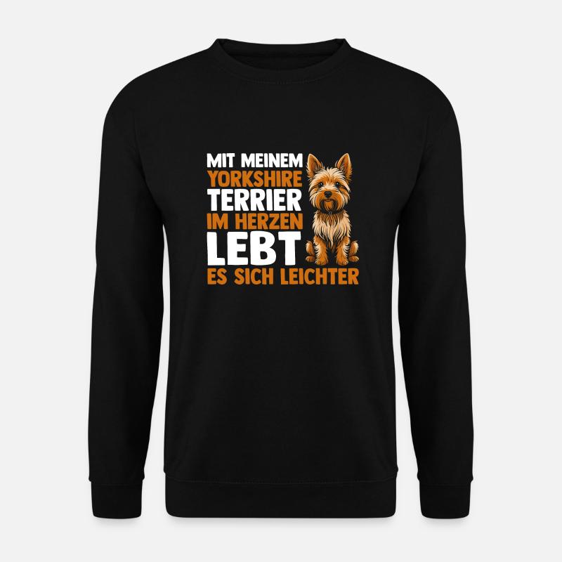 Hund Yorkshire Terrier - Unisex Pullover - Schwarz