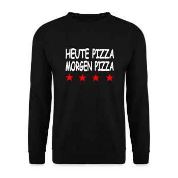 Pizza - Unisex Pullover - Schwarz - Vorne - Alina (178cm) & Michal (187cm)