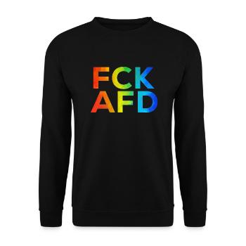 FCK AFD Regenbogen - Unisex Pullover - Schwarz - Vorne - Alina (178cm) & Michal (187cm)