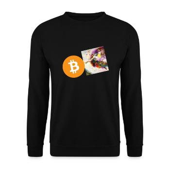 Main de création de crypto-monnaies 6 Bitcoin BTC - Sweat-shirt Unisexe - noir - Devant - Alina (178cm) & Michal (187cm)