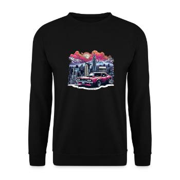voiture vintage americaine et sportive - Sweat-shirt Unisexe - noir - Devant - Alina (178cm) & Michal (187cm)
