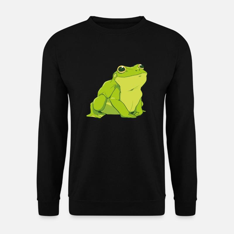 Glücklicher grüner Frosch - Unisex Pullover - Schwarz