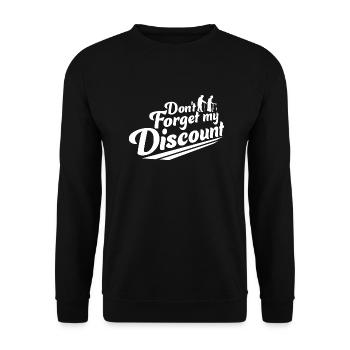 Vergiss nicht meinen Rabatt lustig sarkastisch Senior - Unisex Pullover - Schwarz - Vorne - Alina (178cm) & Michal (187cm)
