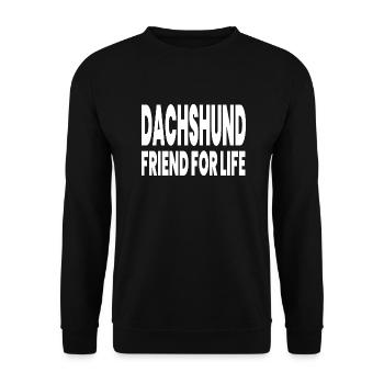 Dackel - Unisex Pullover - Schwarz - Vorne - Alina (178cm) & Michal (187cm)