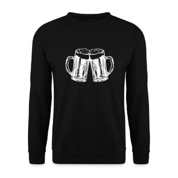 Bier Glas Prost Drinking - Unisex Pullover - Schwarz - Vorne - Alina (178cm) & Michal (187cm)