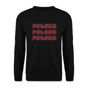 POLSKA POLAND - Unisex Sweatshirt - black - Front - Alina (178cm) & Michal (187cm)