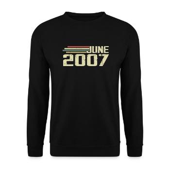 Juni 2007 Jahrestag Juni 2007 Juni 2007 Geburtstag - Unisex Pullover - Schwarz - Vorne - Alina (178cm) & Michal (187cm)