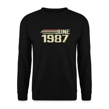 Juin 1987 Anniversaire Juin 1987 Juin 1987 Anniversaire - Sweat-shirt Unisexe - noir - Devant - Alina (178cm) & Michal (187cm)