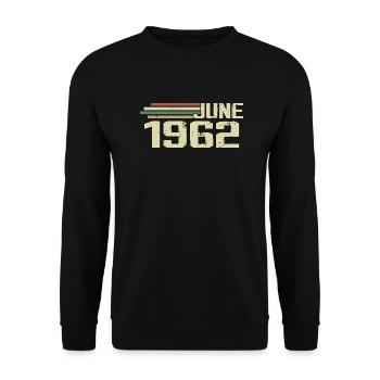 Juni 1962 Jahrestag Juni 1962 Juni 1962 Geburtstag - Unisex Pullover - Schwarz - Vorne - Alina (178cm) & Michal (187cm)
