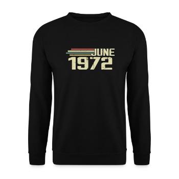 Juin 1972 Anniversaire Juin 1972 Juin 1972 Anniversaire - Sweat-shirt Unisexe - noir - Devant - Alina (178cm) & Michal (187cm)