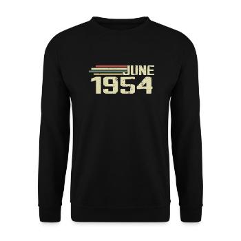 June 1954 Anniversary June 1954 June 1954 Birthday - Unisex Sweatshirt - black - Front - Alina (178cm) & Michal (187cm)