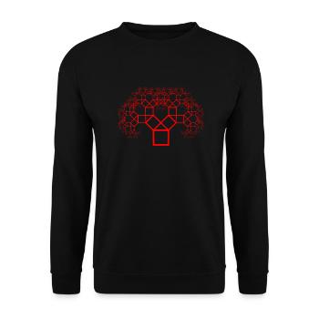 Pythagorasbaum rot - Unisex Pullover - Schwarz - Vorne - Alina (178cm) & Michal (187cm)