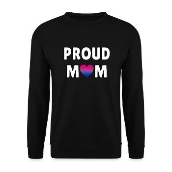 Proud mom bi flag heart - Unisex Sweatshirt - black - Front - Alina (178cm) & Michal (187cm)