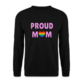 Stolze Mama Regenbogenherz Stolze Eltern LGBTQ-Familie - Unisex Pullover - Schwarz - Vorne - Alina (178cm) & Michal (187cm)