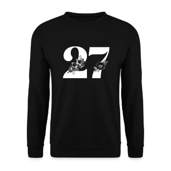 Number 27 Black Floral -27th Floral Anniversary - Unisex Sweatshirt - black - Front - Alina (178cm) & Michal (187cm)