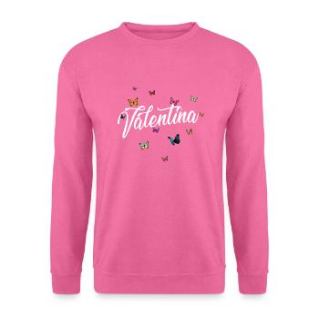 VALENTINA - Nom de la fille et papillons colorés - Sweat-shirt Unisexe - rose - Devant