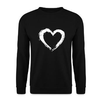 Symbole de coeur Amour Cadeau de la Saint-Valentin - Sweat-shirt Unisexe - noir - Devant - Alina (178cm) & Michal (187cm)