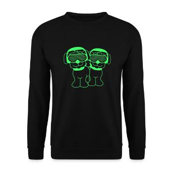 2 Cool Mignon DJ Chien Pet Chiot Musique de fête - Sweat-shirt Unisexe - noir - Devant - Alina (178cm) & Michal (187cm)