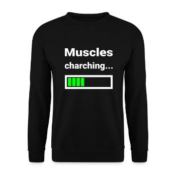 Muscle Loading Indicator Fitness Strength Training - Unisex Sweatshirt - black - Front - Alina (178cm) & Michal (187cm)