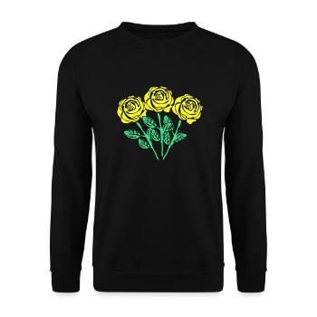 gelbe rosen - Unisex Pullover - Schwarz - Vorne - Alina (178cm) & Michal (187cm)