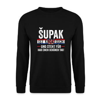 Croat Croatian Croatia - Unisex Sweatshirt - black - Front - Alina (178cm) & Michal (187cm)