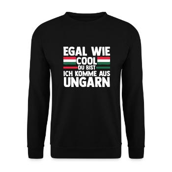 Ungar Ungarisch Ungarn - Unisex Pullover - Schwarz - Vorne - Alina (178cm) & Michal (187cm)